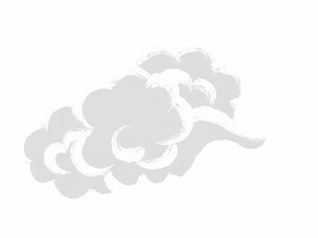 グレーの雲アイコン 雲,雲型,中華風,瑞雲,グレー,ホワイト,筆,かすれ,力強い,空のイラスト素材