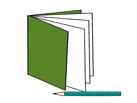 メモ帳 	メモ帳 メモ帳,用紙,ノート,鉛筆,pop調,手描き,挿絵,ワンポイント,素材,商用可のイラスト素材