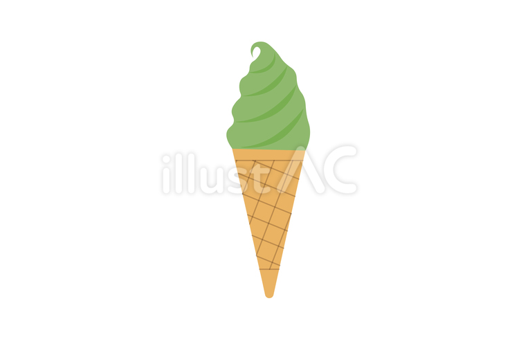 抹茶のソフトクリームのイラスト 抹茶,ソフトクリーム,ソフトのイラスト素材