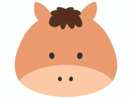 馬のアイコン 馬,ウマ,午,午年,2026年,2026,干支,アイコン,顔,年賀状のイラスト素材