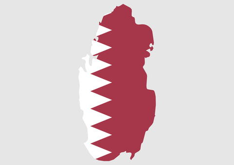 カタールの地図（国旗柄） カタール,地図,国旗,外国,海外,地理,土地,国土,地形,世界のイラスト素材