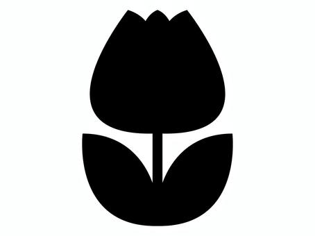 チューリップのシルエット チューリップ,花,植物,自然,シルエット,黒,モノクロ,シンプル,かわいい,単品のイラスト素材