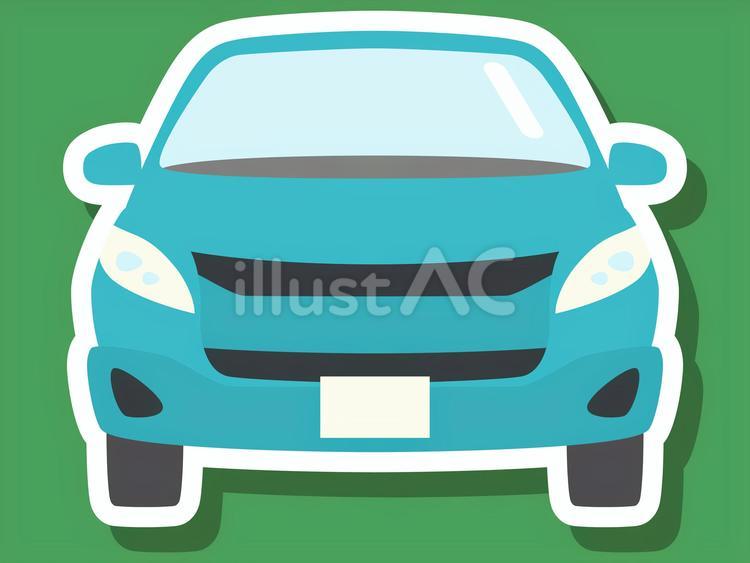 ステッカー風　自動車アイコン5　セダン 自動車,アイコン,ステッカーのイラスト素材