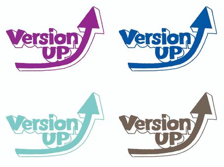 versionup バージョンアップ,文字絵,立体,英語,フォント,カラフル,可愛い,宣伝用,お知らせ用,イメージのイラスト素材