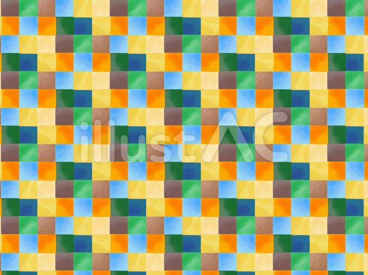 秋　モザイク　タイル　パターン 水彩,モザイク,秋のイラスト素材
