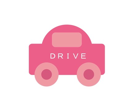 Illustration, car, drive, pink, 