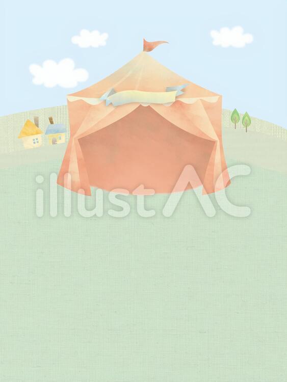 テントの風景 テント,背景,手描きのイラスト素材