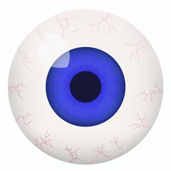 青い虹彩の眼球イラスト 青い虹彩の眼球イラスト 眼球,目玉,ハロウィン,虹彩,瞳,青,ブルー,色,カラー,恐いのイラスト素材