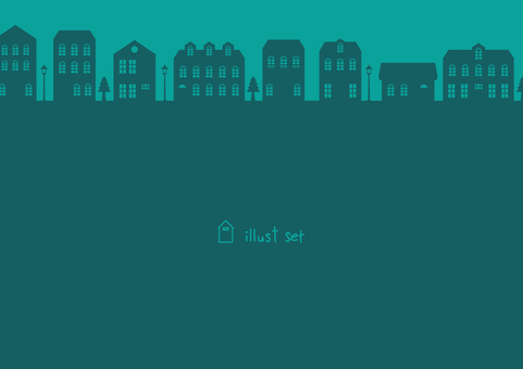 おしゃれな北欧風の街並みの背景素材 おしゃれな北欧風の街並みの背景素材 街,欧州,洋風,家,街灯,木,イラスト,風景,背景のイラスト素材