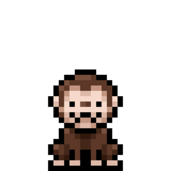 サル（ドット絵） サル,動物,ドット,絵,ゲーム,ピクセルアート,レトロ,rpg,ロープレ,ロールプレイングのイラスト素材