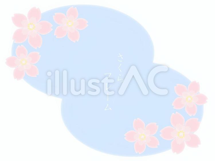 さくらフレーム　水たまり 桜,フレーム,春のイラスト素材