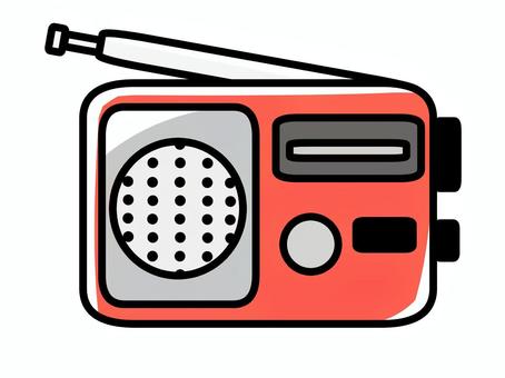 ラジオ赤 ラジオ,電化製品,視聴,シンプル,赤,生活,携帯のイラスト素材