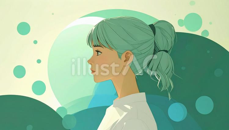 横顔（女の子） 女性,美人,美容のイラスト素材