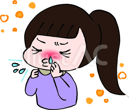 花粉症でくしゃみをする女の子2