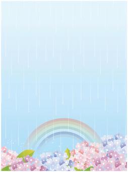 Illustration, rainy season, summer, hydrangea, 