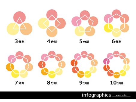 インフォグラフィックス 暖色系 インフォグラフィック,暖色,warmcolor,ビジネス,資料,シンプル,カラフル,プレゼンテーション,分割,情報のイラスト素材