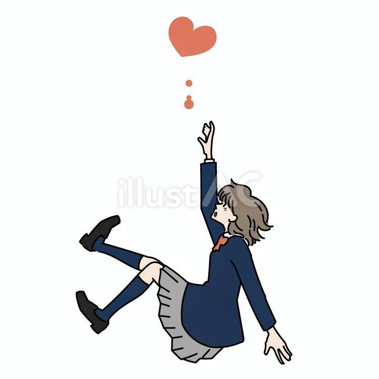 Free Vectors | A female student falls while reaching for a heart