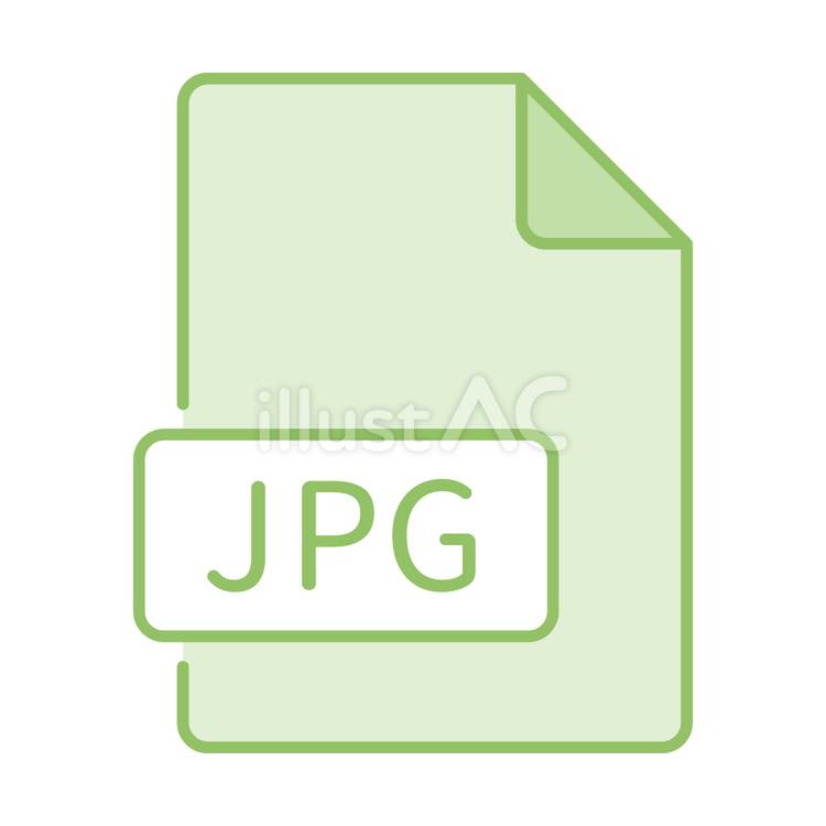 JPGファイルのアイコン（緑/細線） jpg,画像,ファイルのイラスト素材