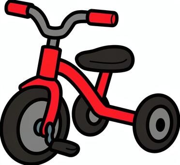 赤の三輪車です。 三輪車,シンプル,乗り物,自転車,ペダル,サドル,子供,アウトドア,赤のイラスト素材
