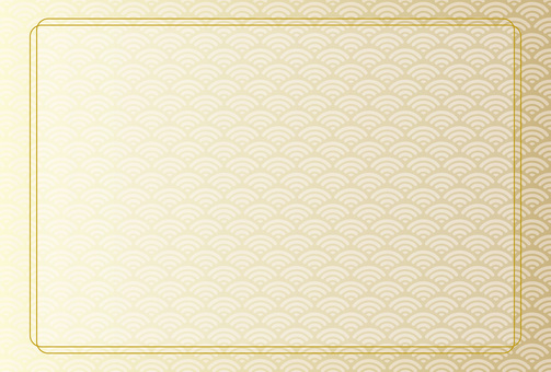 和風背景・シンプルな金色の和柄フレーム