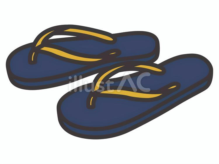 ビーチサンダル（表）14 ビーチサンダル,ファッション,アイコンのイラスト素材