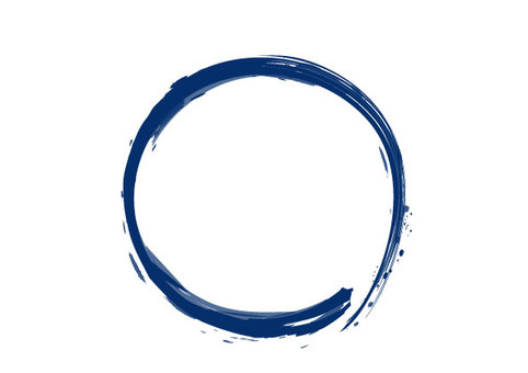 筆描き 青丸 筆描き 青丸 筆描き,青丸,青,手書き,筆線のイラスト素材