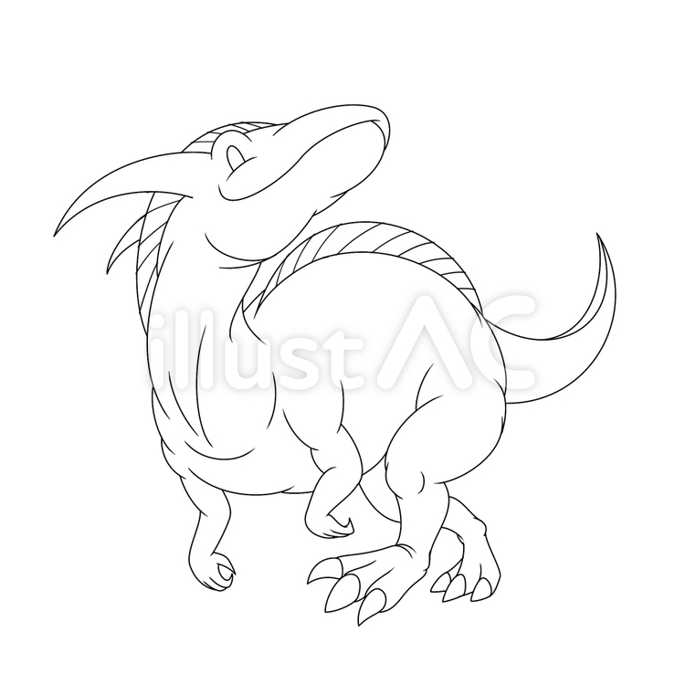 恐竜モンスター（塗り絵） 恐竜,モンスター,線画のイラスト素材