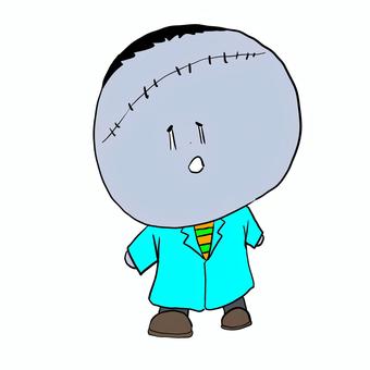 泣き顔のフランケンシュタイン フランケンシュタイン,ハロウィンイラスト,泣き顔,モンスター,表情のイラスト素材