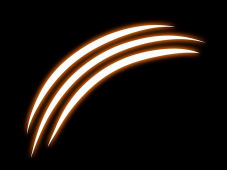 オレンジの軌跡・光のエフェクト　透過あり 光,オレンジ,背景,線,光線,輝き,スピード,動き,流れ,エフェクトのイラスト素材