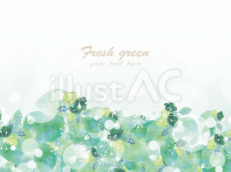 新緑フレームver19 新緑,水彩,フレームのイラスト素材