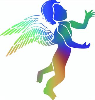 Illustration, angel, feather, jump, 