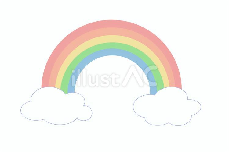 5色の虹 虹,雲,梅雨のイラスト素材