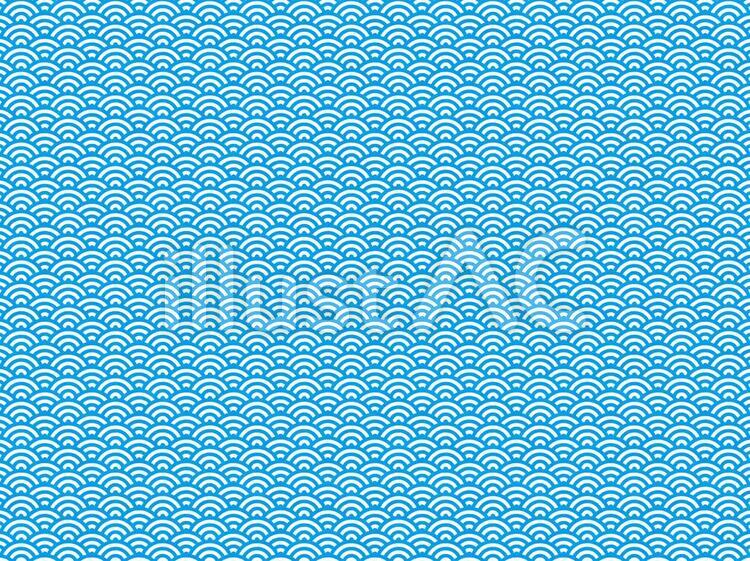 壁紙　青海波 01　ループ可　青 せいがいは,古典柄,伝統色のイラスト素材