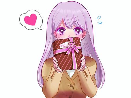 girl who wants to give chocolate, , JPG and PNG