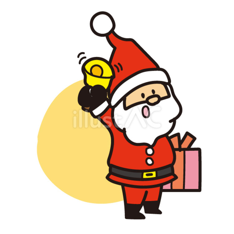 クリスマスベルを振るサンタクロース クリスマス,サンタクロース,12月25日のイラスト素材