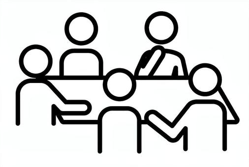 会議や打合せや会合や雑談や集会など 打合せ,ミーティング,会議,話し合い,会合,アイコン,カンファレンス,情報交換,意見交換,会話のイラスト素材