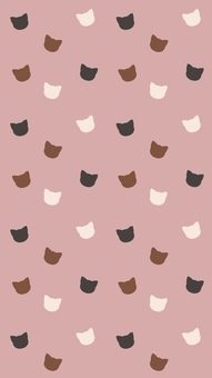 ネコの顔のシルエット壁紙_ピンク ネコの顔のシルエット壁紙_ピンク スマホ壁紙,縦長背景,待ち受け,猫,動物,スマホ,縦長,かわいい,ピンク,手書きのイラスト素材