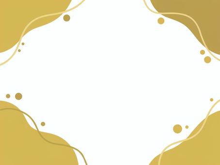 【シリーズ】やわらか抽象フレーム（黄色） 抽象,背景,フレーム,ナチュラル,北欧風,シンプル,マスタード,テラコッタ,オリーブ,デザインのイラスト素材