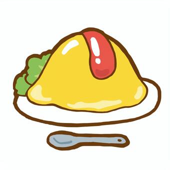 オムライス オムライス オムライス,メニュー,ランチのイラスト素材