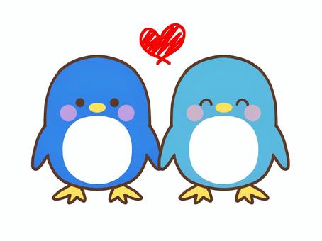 仲良しペンギン ペンギン,鳥,動物,水族館,動物園,夏,海,ハート,仲良し,カップルのイラスト素材