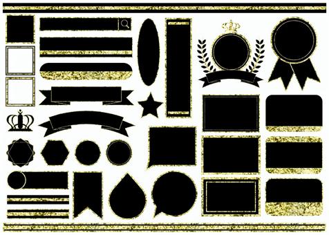 Black and gold simple frame, anniversary, ranking, first place, JPG, PNG and AI