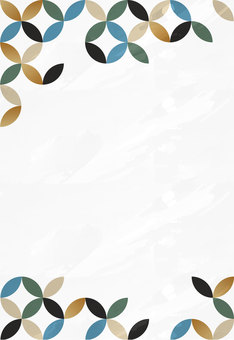 年賀状 七宝柄 ハガキサイズ 青,黄色,金,七宝,年賀状,ハガキ,ハッピーニューイヤー,happynewyear,謹賀新年,新年のイラスト素材