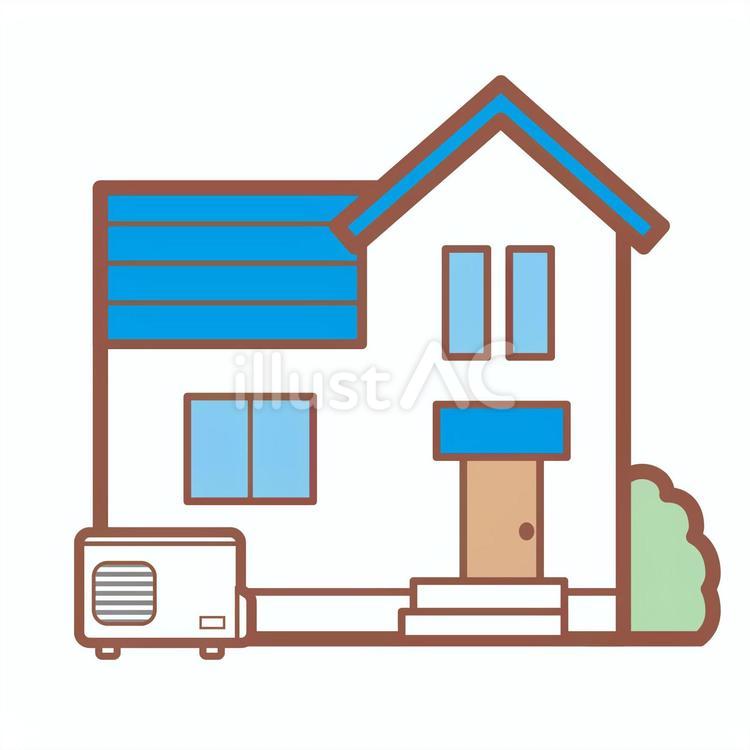 室外機のある家 室外機,家,戸建てのイラスト素材