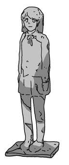女の子の石像 石像,石化,石,岩,彫刻,女の子,人物のイラスト素材