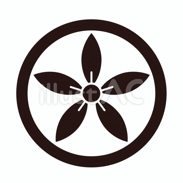家紋　桔梗 家紋,紋章,紋のイラスト素材