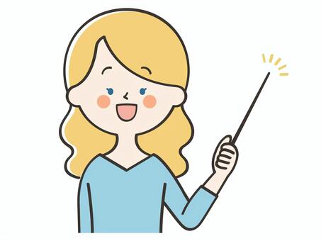 説明する白人女性 外国人,女性,説明,教える,解説,プレゼン,発表,ポイント,注目,誘導のイラスト素材
