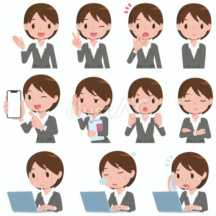 OLセット（上半身） ol,会社員,社会人のイラスト素材