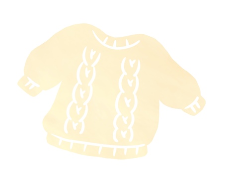ゆるいセーター(クリーム色) ゆるい,セーター,服,冬服,冬,衣服,挿絵,カットイラスト,イラスト,手描きのイラスト素材