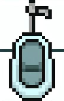 ドット絵の青の和式トイレです。 ドット絵,和式,トイレ,シンプル,便器,トイレマナー,公衆トイレ,設備,和風,表示のイラスト素材
