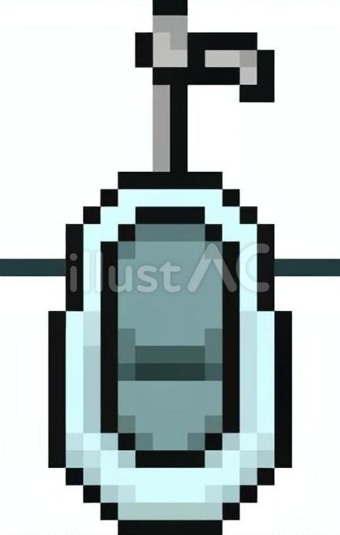 ドット絵の青の和式トイレです。 ドット絵,和式,トイレのイラスト素材
